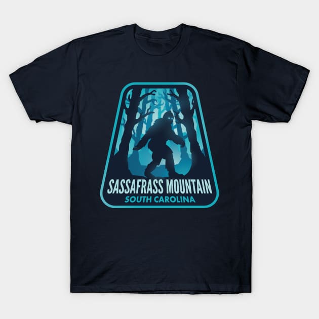 Sassafrass Mountain SC Bigfoot T-Shirt by HalpinDesign